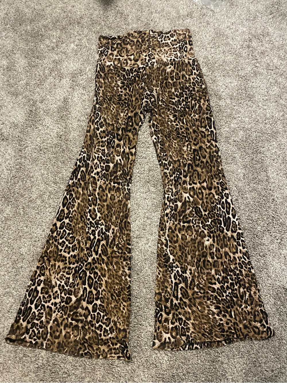 Comfy fold over vintage leopard yoga lounge pants
